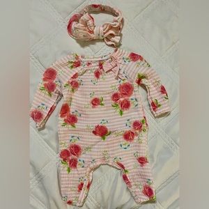 0-3 romper w/matching bow